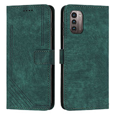 Funda de Cuero Cartera con Soporte Carcasa Y08X para Nokia G11 Verde