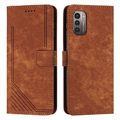 Funda de Cuero Cartera con Soporte Carcasa Y08X para Nokia G21 Marron