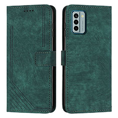 Funda de Cuero Cartera con Soporte Carcasa Y08X para Nokia G22 Verde