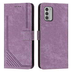 Funda de Cuero Cartera con Soporte Carcasa Y08X para Nokia G42 5G Morado