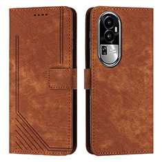 Funda de Cuero Cartera con Soporte Carcasa Y08X para Oppo Reno10 Pro+ Plus 5G Marron