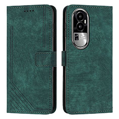 Funda de Cuero Cartera con Soporte Carcasa Y08X para Oppo Reno10 Pro+ Plus 5G Verde