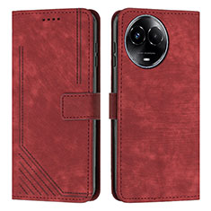 Funda de Cuero Cartera con Soporte Carcasa Y08X para Realme V50s 5G Rojo