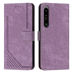 Funda de Cuero Cartera con Soporte Carcasa Y08X para Sony Xperia 1 IV Morado