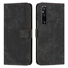 Funda de Cuero Cartera con Soporte Carcasa Y08X para Sony Xperia 1 V Negro