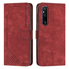 Funda de Cuero Cartera con Soporte Carcasa Y08X para Sony Xperia 1 V Rojo