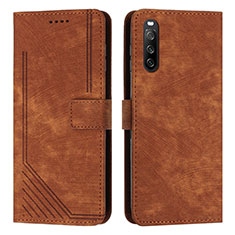 Funda de Cuero Cartera con Soporte Carcasa Y08X para Sony Xperia 10 IV Marron