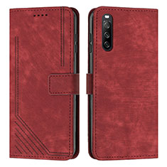 Funda de Cuero Cartera con Soporte Carcasa Y08X para Sony Xperia 10 IV Rojo