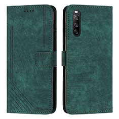 Funda de Cuero Cartera con Soporte Carcasa Y08X para Sony Xperia 10 IV Verde