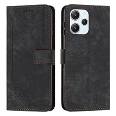 Funda de Cuero Cartera con Soporte Carcasa Y08X para Xiaomi Redmi 12 4G Negro