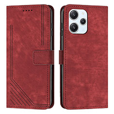 Funda de Cuero Cartera con Soporte Carcasa Y08X para Xiaomi Redmi 12 4G Rojo