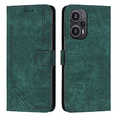 Funda de Cuero Cartera con Soporte Carcasa Y08X para Xiaomi Redmi Note 12 Turbo 5G Verde