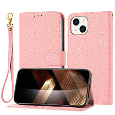 Funda de Cuero Cartera con Soporte Carcasa Y09X para Apple iPhone 14 Oro Rosa