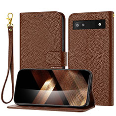 Funda de Cuero Cartera con Soporte Carcasa Y09X para Google Pixel 7a 5G Marron