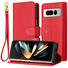 Funda de Cuero Cartera con Soporte Carcasa Y09X para Google Pixel Fold 5G Rojo