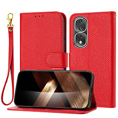 Funda de Cuero Cartera con Soporte Carcasa Y09X para Huawei Honor 80 Pro 5G Rojo