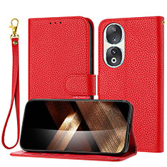 Funda de Cuero Cartera con Soporte Carcasa Y09X para Huawei Honor 90 5G Rojo