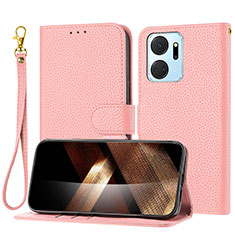 Funda de Cuero Cartera con Soporte Carcasa Y09X para Huawei Honor X7a Oro Rosa