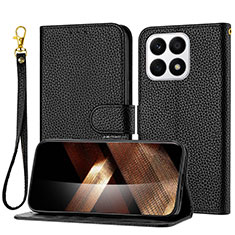 Funda de Cuero Cartera con Soporte Carcasa Y09X para Huawei Honor X8a 4G Negro