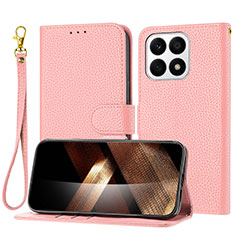 Funda de Cuero Cartera con Soporte Carcasa Y09X para Huawei Honor X8a 4G Oro Rosa