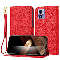 Funda de Cuero Cartera con Soporte Carcasa Y09X para Motorola Moto Edge 30 Lite 5G Rojo