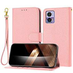 Funda de Cuero Cartera con Soporte Carcasa Y09X para Motorola Moto Edge 30 Neo 5G Oro Rosa