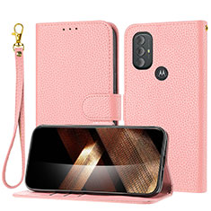 Funda de Cuero Cartera con Soporte Carcasa Y09X para Motorola Moto G Play (2023) Oro Rosa