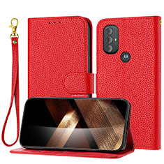 Funda de Cuero Cartera con Soporte Carcasa Y09X para Motorola Moto G Play (2023) Rojo