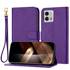 Funda de Cuero Cartera con Soporte Carcasa Y09X para Motorola Moto G Stylus (2023) 4G Morado