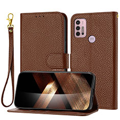 Funda de Cuero Cartera con Soporte Carcasa Y09X para Motorola Moto G10 Power Marron