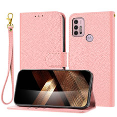 Funda de Cuero Cartera con Soporte Carcasa Y09X para Motorola Moto G30 Oro Rosa