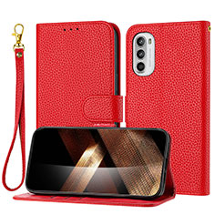 Funda de Cuero Cartera con Soporte Carcasa Y09X para Motorola Moto G31 Rojo