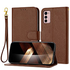 Funda de Cuero Cartera con Soporte Carcasa Y09X para Motorola Moto G42 Marron