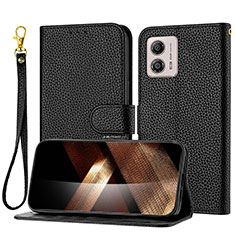 Funda de Cuero Cartera con Soporte Carcasa Y09X para Motorola Moto G53 5G Negro