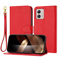 Funda de Cuero Cartera con Soporte Carcasa Y09X para Motorola Moto G53j 5G Rojo