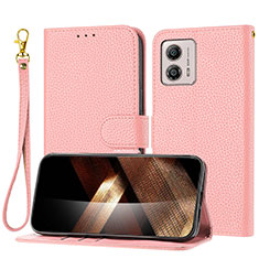 Funda de Cuero Cartera con Soporte Carcasa Y09X para Motorola Moto G73 5G Oro Rosa