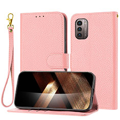 Funda de Cuero Cartera con Soporte Carcasa Y09X para Nokia G21 Oro Rosa