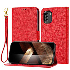 Funda de Cuero Cartera con Soporte Carcasa Y09X para Nokia G60 5G Rojo