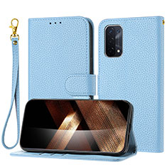 Funda de Cuero Cartera con Soporte Carcasa Y09X para Oppo A93 5G Azul