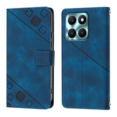 Funda de Cuero Cartera con Soporte Carcasa YB1 para Huawei Honor X6a Azul