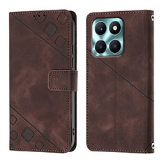 Funda de Cuero Cartera con Soporte Carcasa YB1 para Huawei Honor X8b Marron