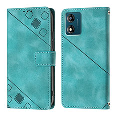 Funda de Cuero Cartera con Soporte Carcasa YB1 para Motorola Moto E13 Verde