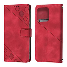 Funda de Cuero Cartera con Soporte Carcasa YB1 para Motorola Moto Edge Plus (2023) 5G Rojo