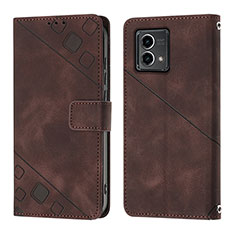 Funda de Cuero Cartera con Soporte Carcasa YB1 para Motorola Moto G 5G (2023) Marron