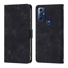 Funda de Cuero Cartera con Soporte Carcasa YB1 para Motorola Moto G Play (2023) Negro