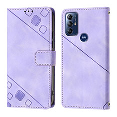 Funda de Cuero Cartera con Soporte Carcasa YB1 para Motorola Moto G Play Gen 2 Morado