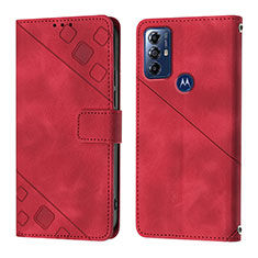 Funda de Cuero Cartera con Soporte Carcasa YB1 para Motorola Moto G Power (2022) Rojo