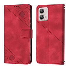 Funda de Cuero Cartera con Soporte Carcasa YB1 para Motorola Moto G53 5G Rojo