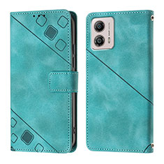 Funda de Cuero Cartera con Soporte Carcasa YB1 para Motorola Moto G53 5G Verde