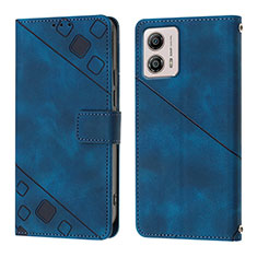 Funda de Cuero Cartera con Soporte Carcasa YB1 para Motorola Moto G53j 5G Azul